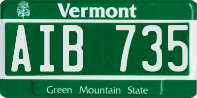 VT license plate AIB735