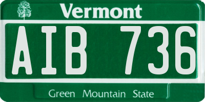 VT license plate AIB736