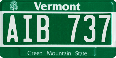 VT license plate AIB737