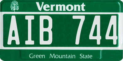 VT license plate AIB744