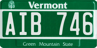 VT license plate AIB746