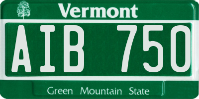 VT license plate AIB750