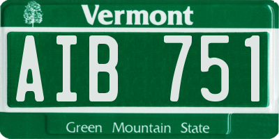 VT license plate AIB751