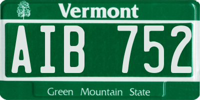 VT license plate AIB752