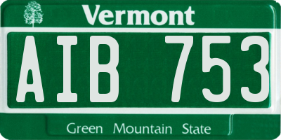 VT license plate AIB753
