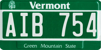 VT license plate AIB754