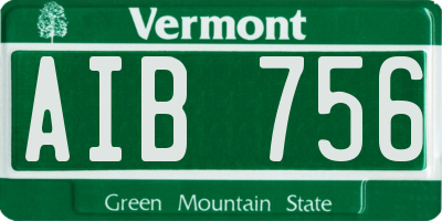 VT license plate AIB756
