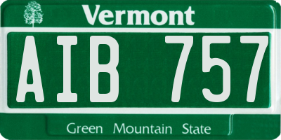 VT license plate AIB757
