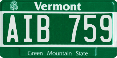 VT license plate AIB759