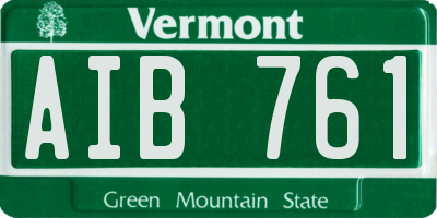 VT license plate AIB761