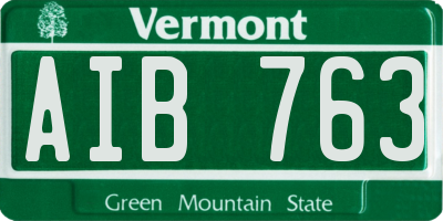 VT license plate AIB763