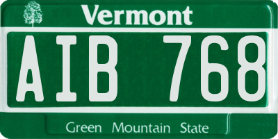 VT license plate AIB768