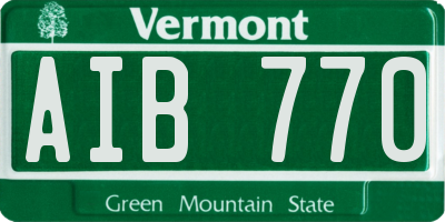 VT license plate AIB770