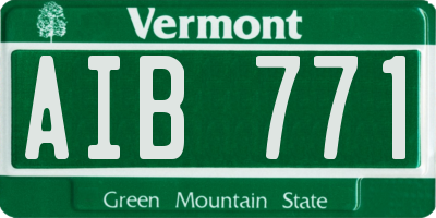 VT license plate AIB771