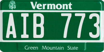 VT license plate AIB773