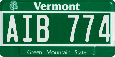 VT license plate AIB774