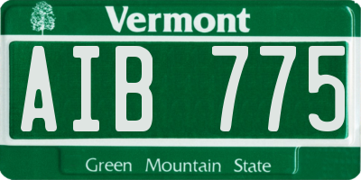 VT license plate AIB775