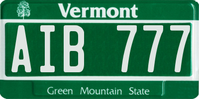 VT license plate AIB777