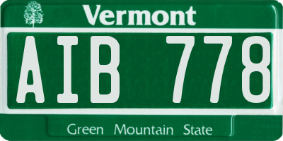 VT license plate AIB778