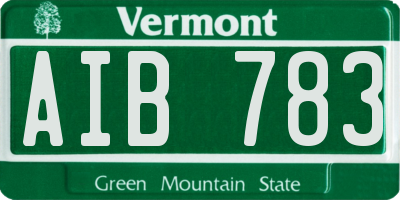 VT license plate AIB783