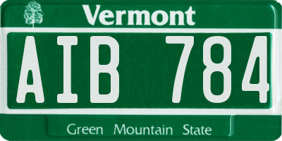 VT license plate AIB784