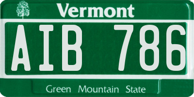 VT license plate AIB786