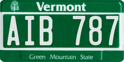 VT license plate AIB787