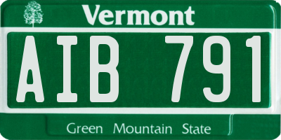 VT license plate AIB791
