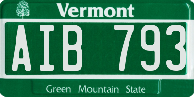 VT license plate AIB793
