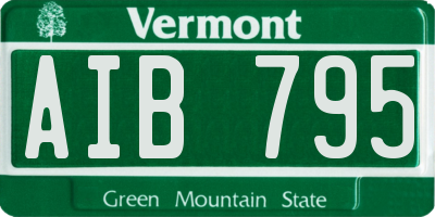 VT license plate AIB795