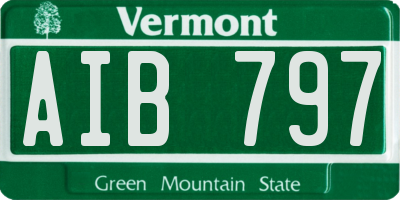 VT license plate AIB797