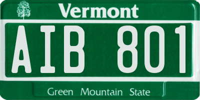 VT license plate AIB801