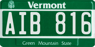 VT license plate AIB816