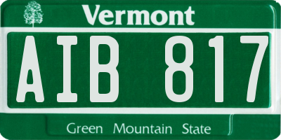 VT license plate AIB817