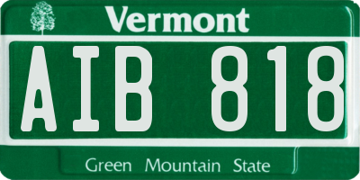 VT license plate AIB818