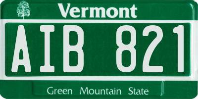 VT license plate AIB821