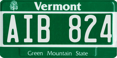 VT license plate AIB824