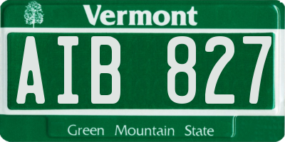 VT license plate AIB827