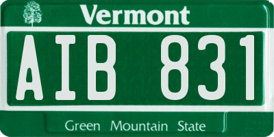 VT license plate AIB831