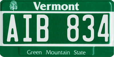 VT license plate AIB834