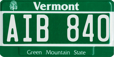 VT license plate AIB840