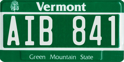 VT license plate AIB841