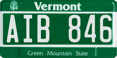 VT license plate AIB846