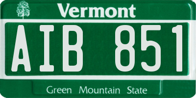 VT license plate AIB851