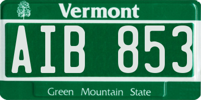 VT license plate AIB853