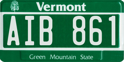 VT license plate AIB861