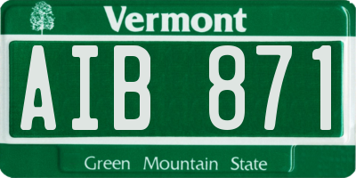 VT license plate AIB871