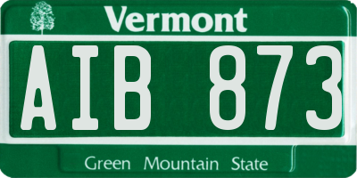 VT license plate AIB873
