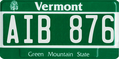 VT license plate AIB876