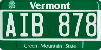 VT license plate AIB878